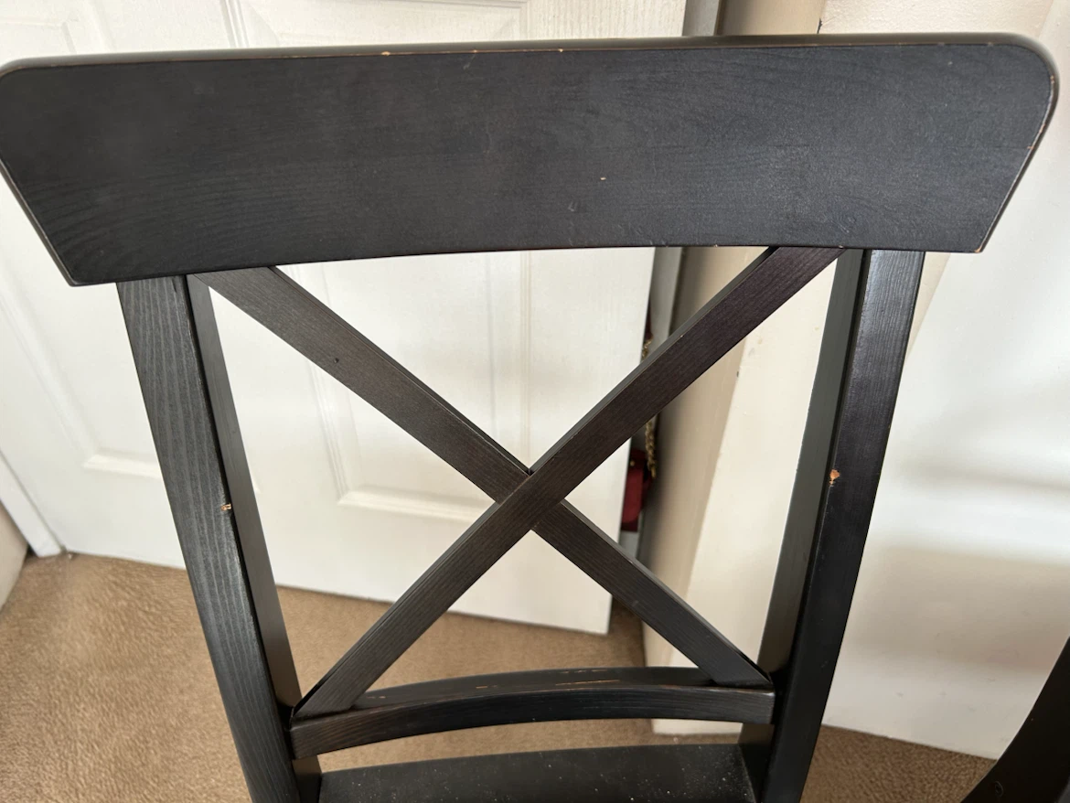 Set of 2 Black X-Back Dining Chairs - photo 3