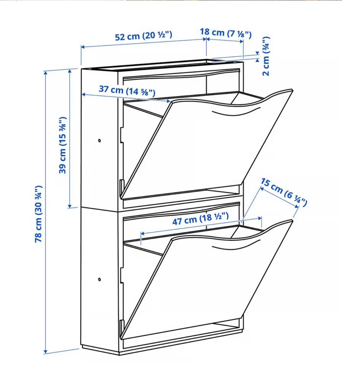 IKEA 2-Tier Slim Shoe Cabinet - photo 3