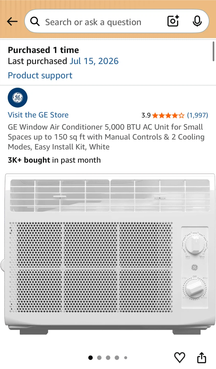 GE 5,000 BTU Window Air Conditioner 💨