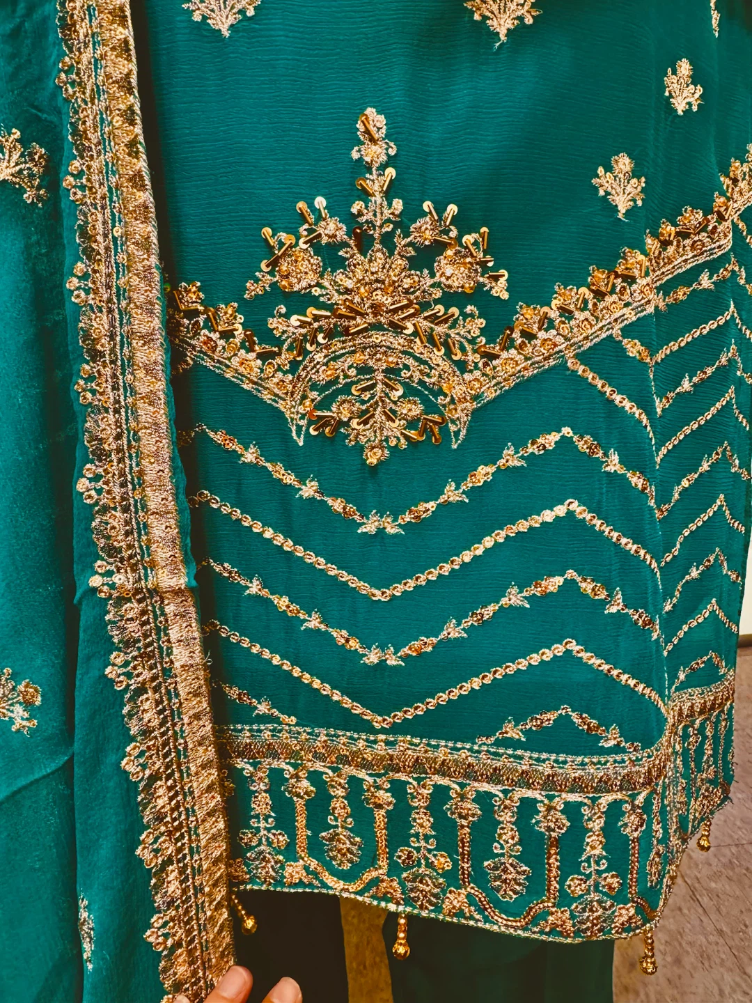 Pakistani chiffon party dress - photo 4