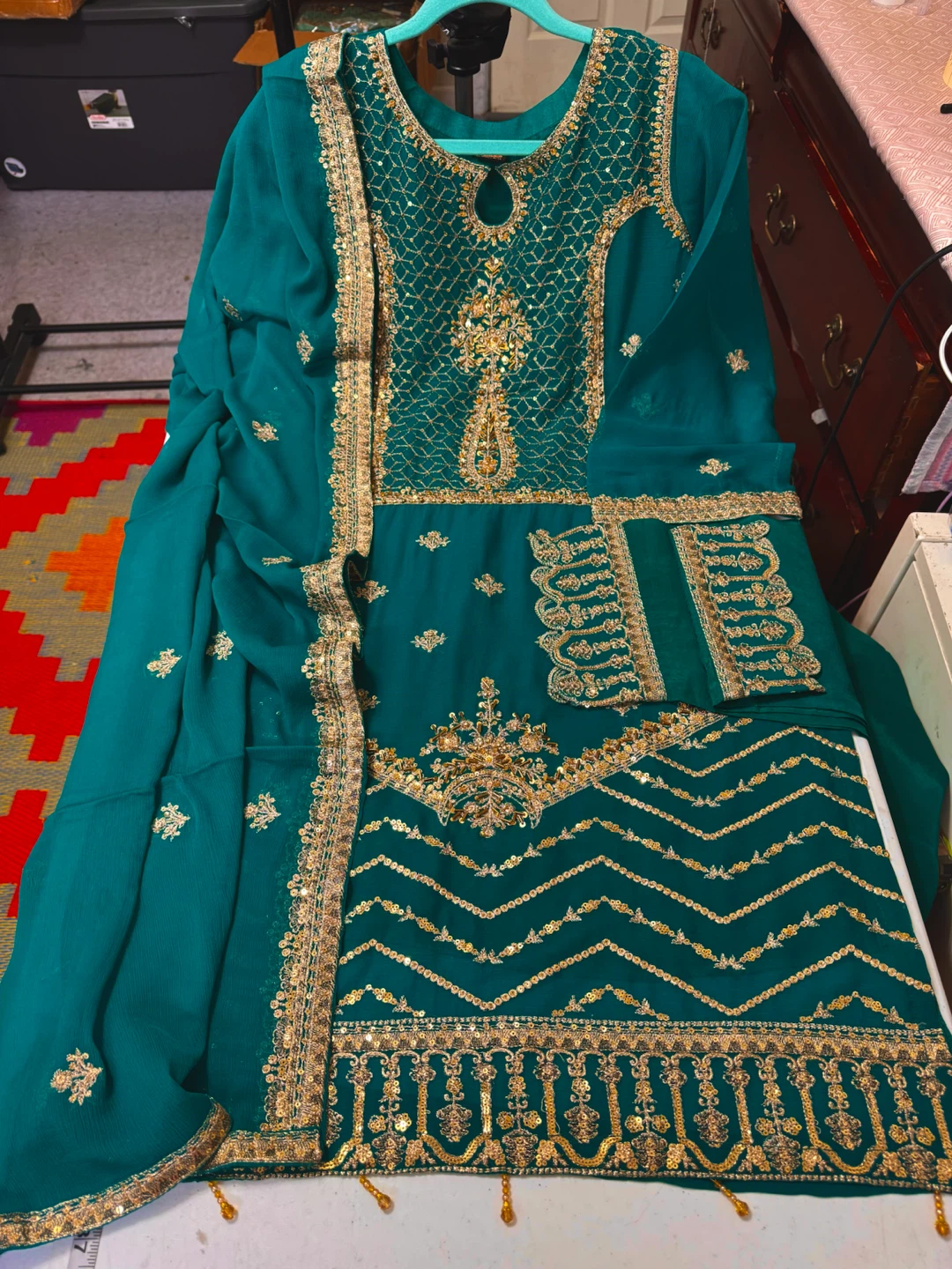 Pakistani chiffon party dress - photo 5