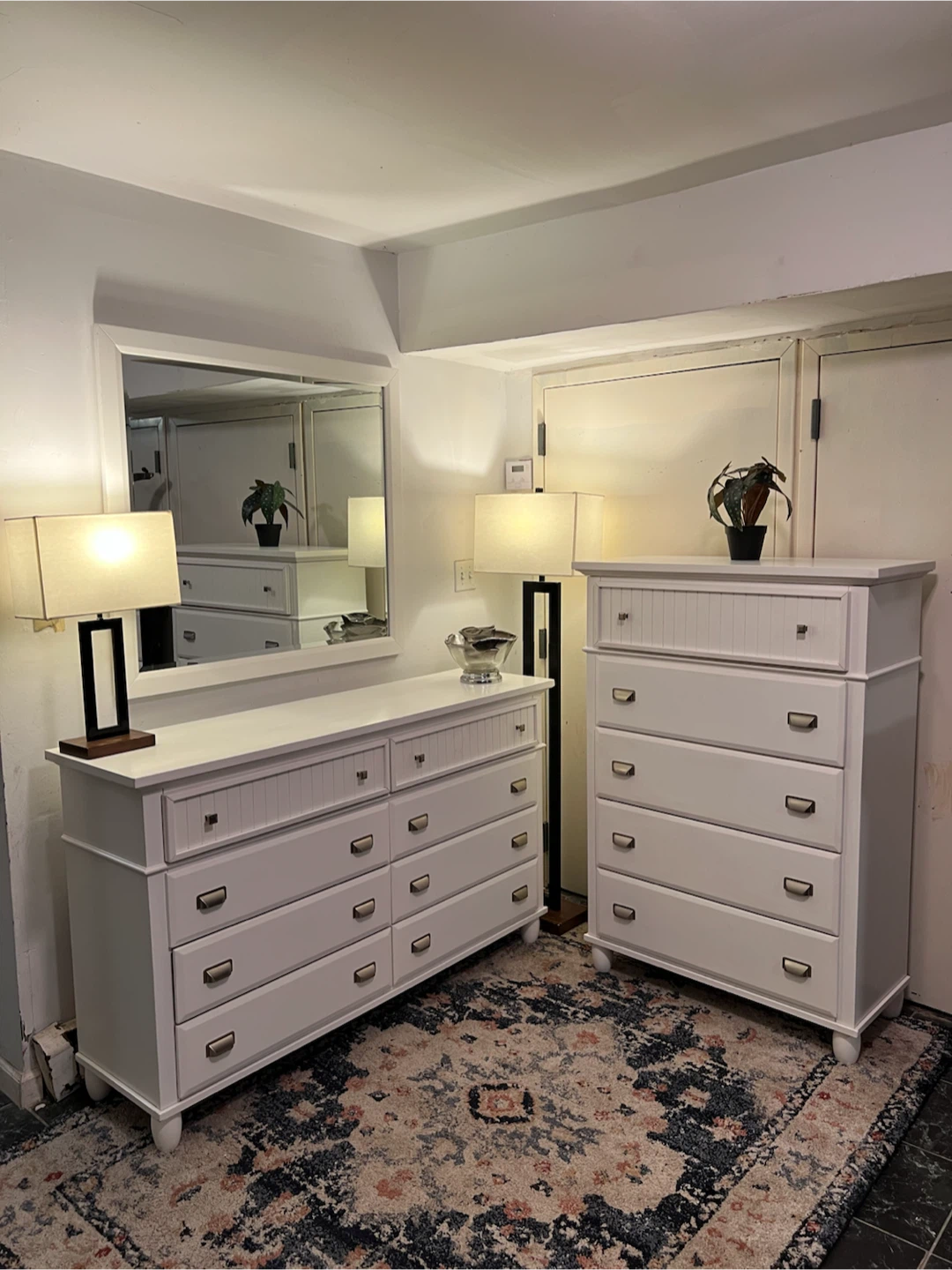 Elegant Style White Chest, Dresser & Mirror - Delivery Available