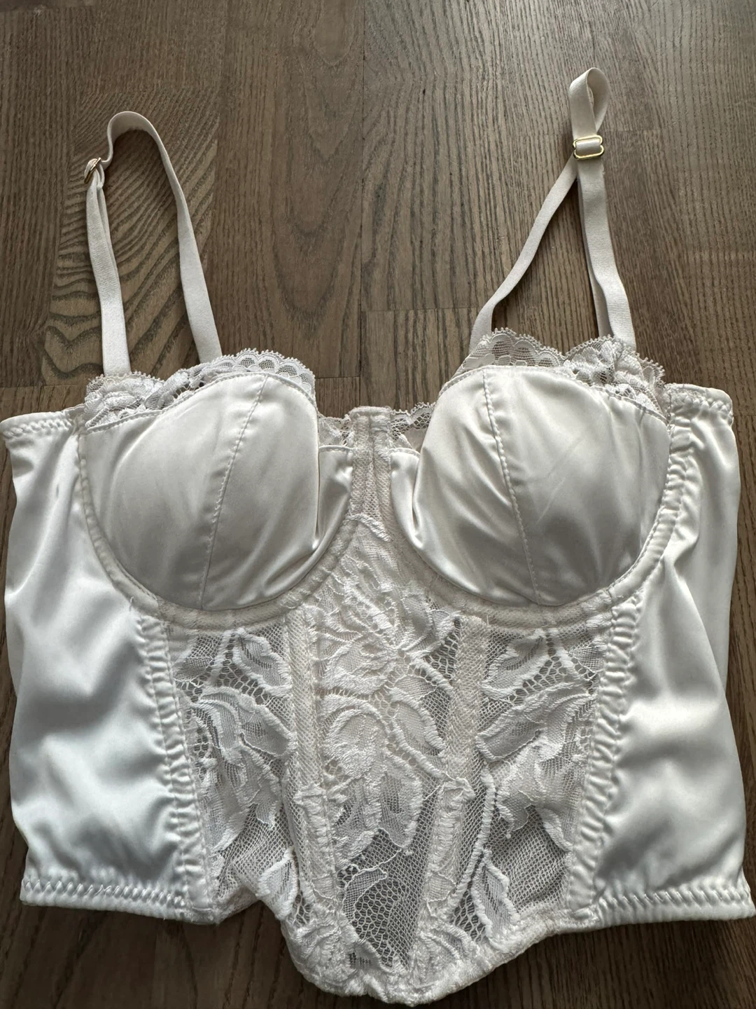 White Satin Lace Corset Top