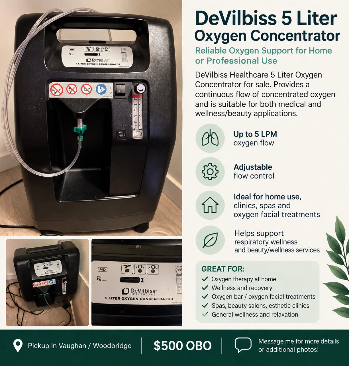 DeVilbiss 5 Liter Oxygen Concentrator - photo 4