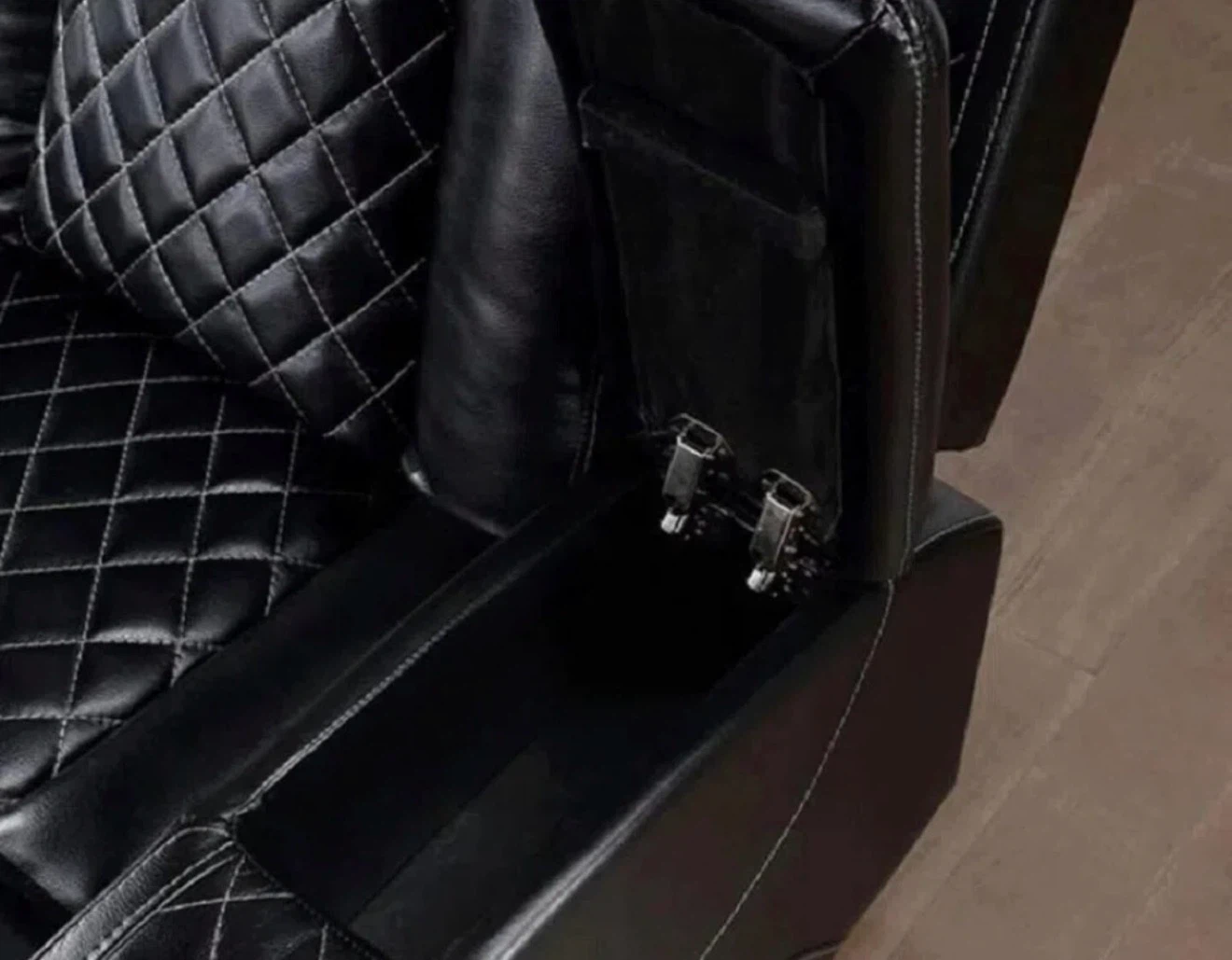 Black Sectional Power Recliner with LED Lighting - photo 3