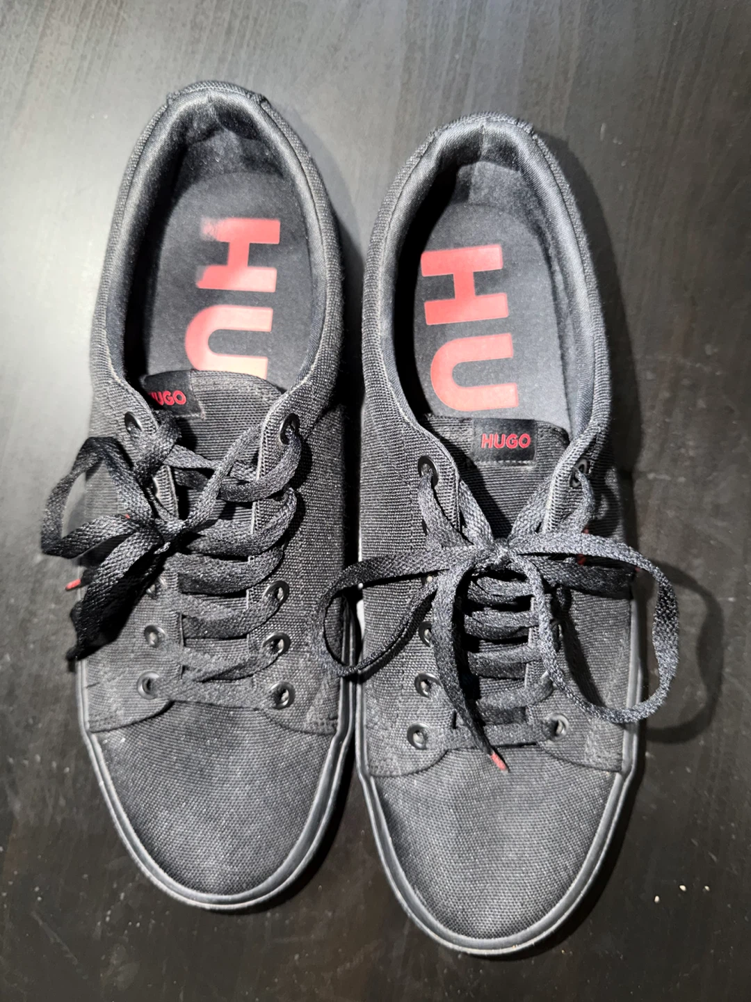 HUGO Black Canvas Sneakers