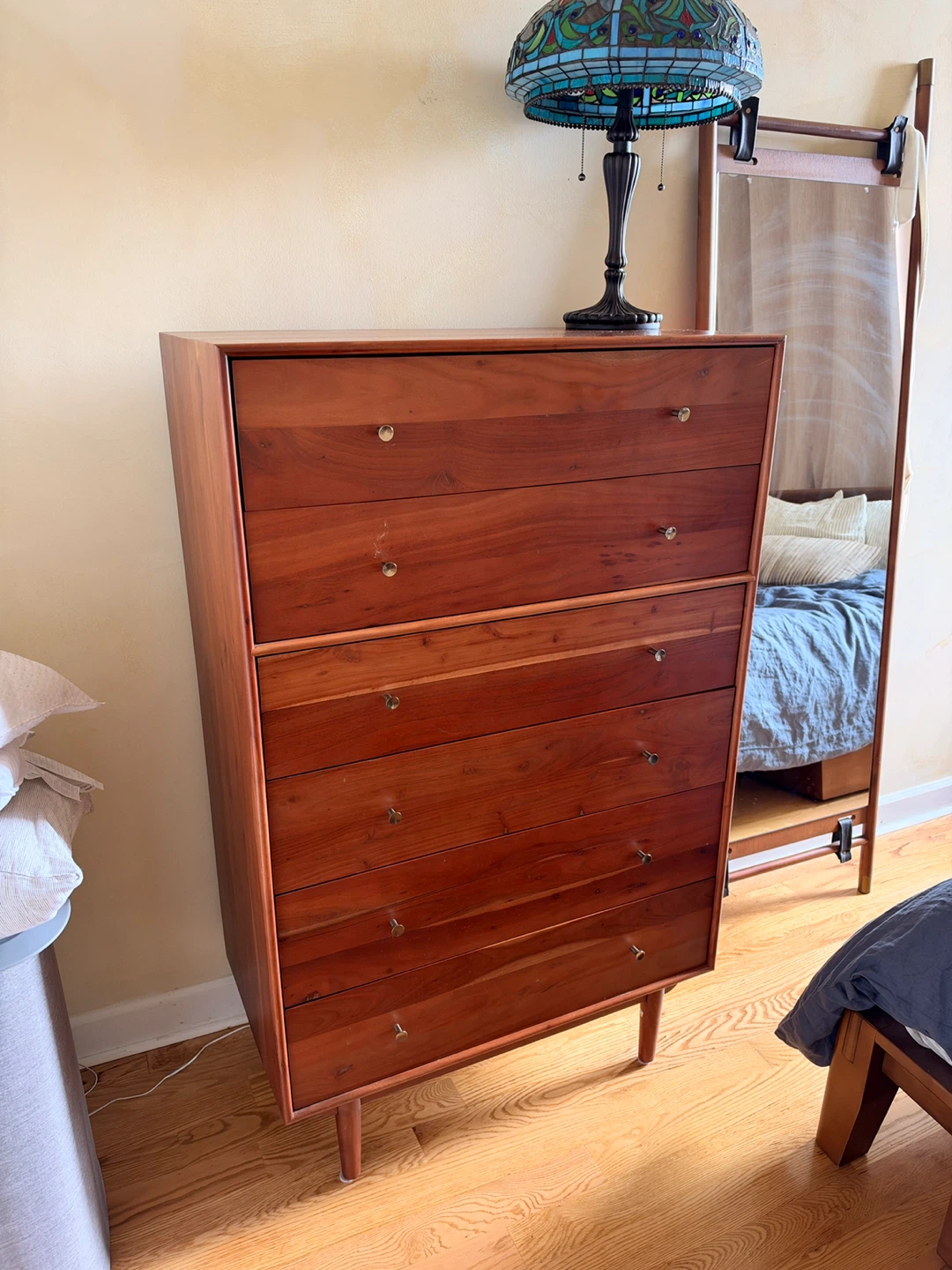 Mid-Century Modern Wooden Six-Drawer Dresser