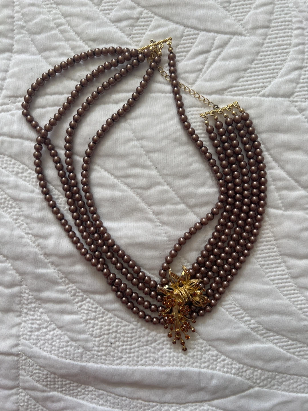 Five-Strand Brown Necklace
