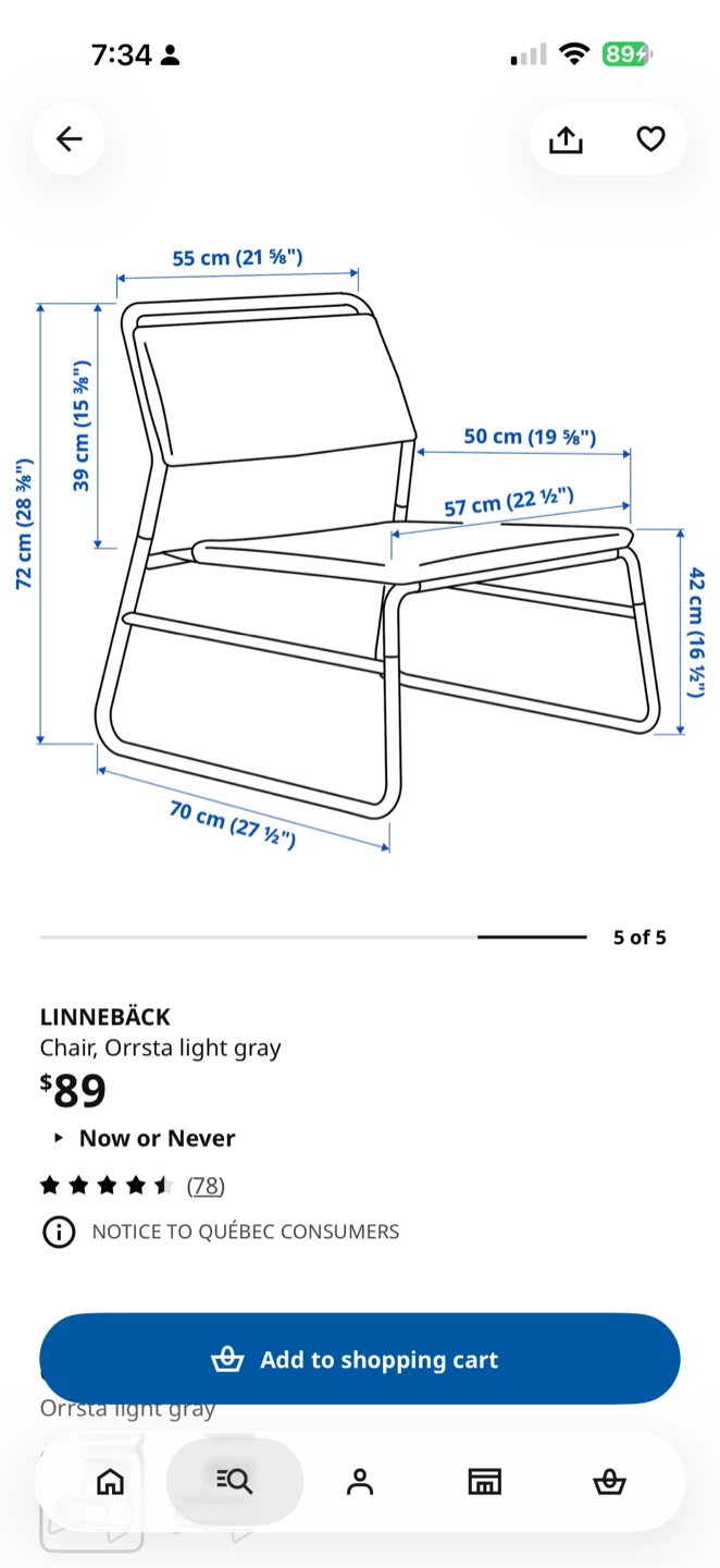 IKEA LINNEBÄCK chair, Orrsta light gray - photo 2