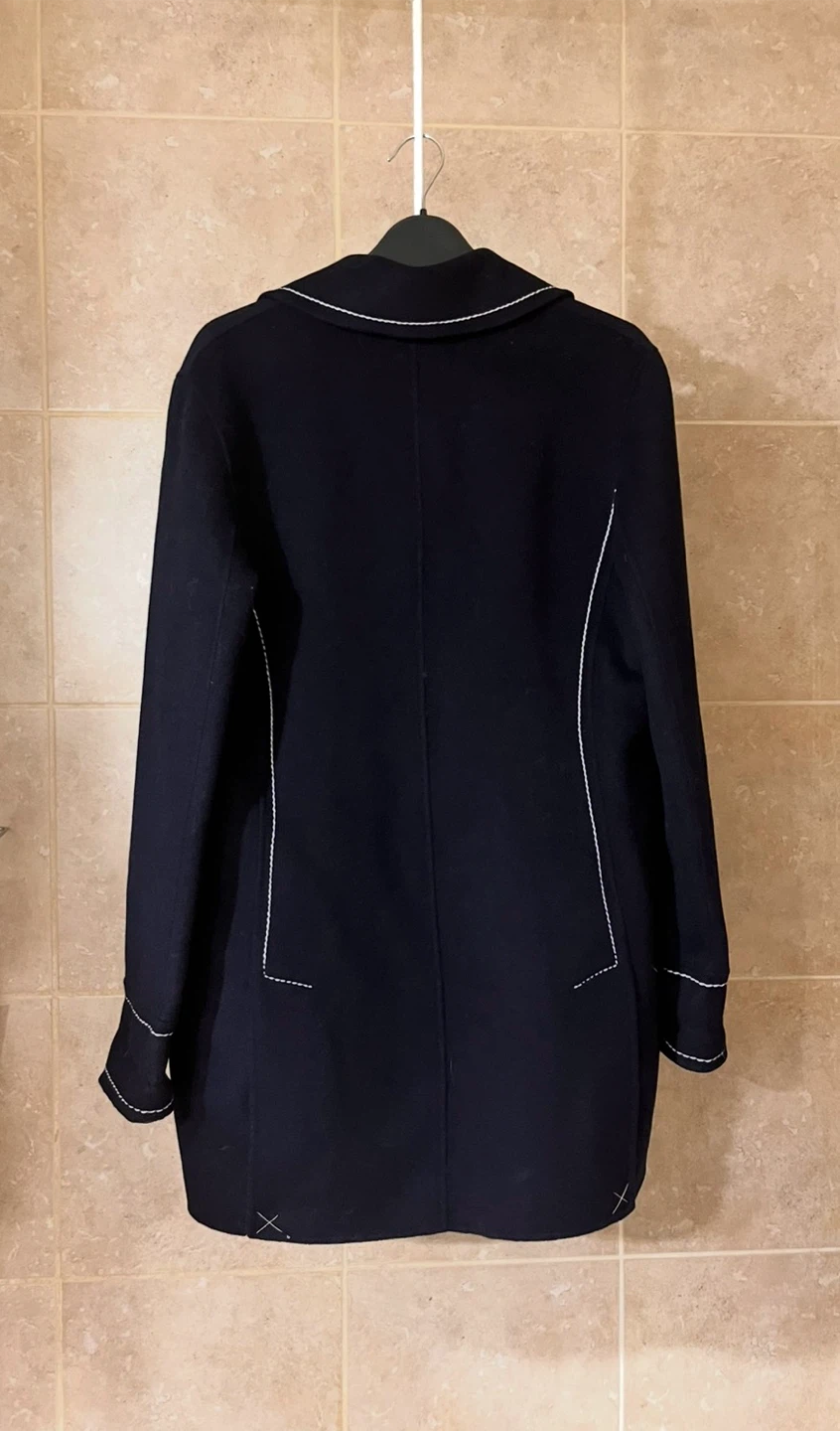 Navy Blue Contrast Stitch Coat - photo 2