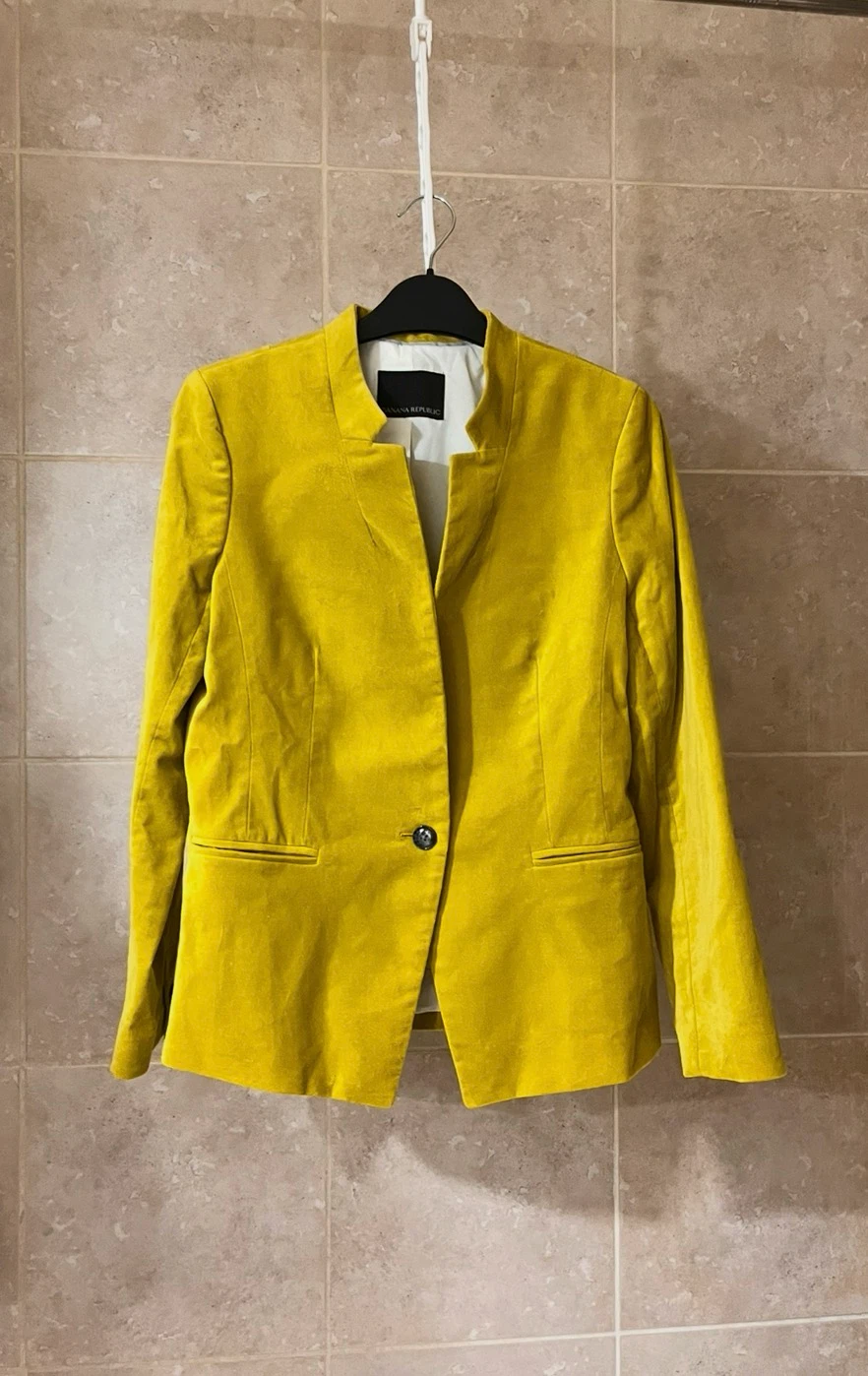 Banana Republic Mustard Yellow Velvet Blazer