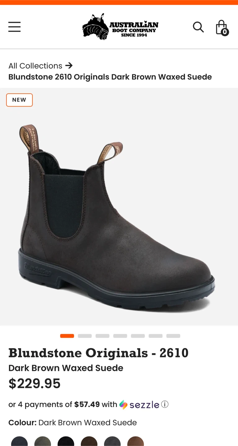 BRAND NEW Blundstone 2610 Dark Brown Waxed Suede Boots