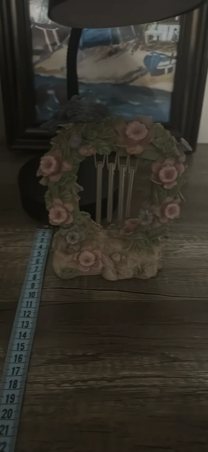 Floral wreath wind chime