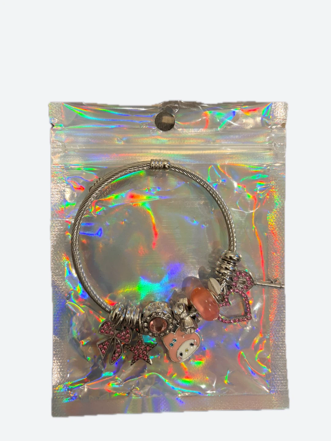 My Melody Pink Charm Bangle Bracelet