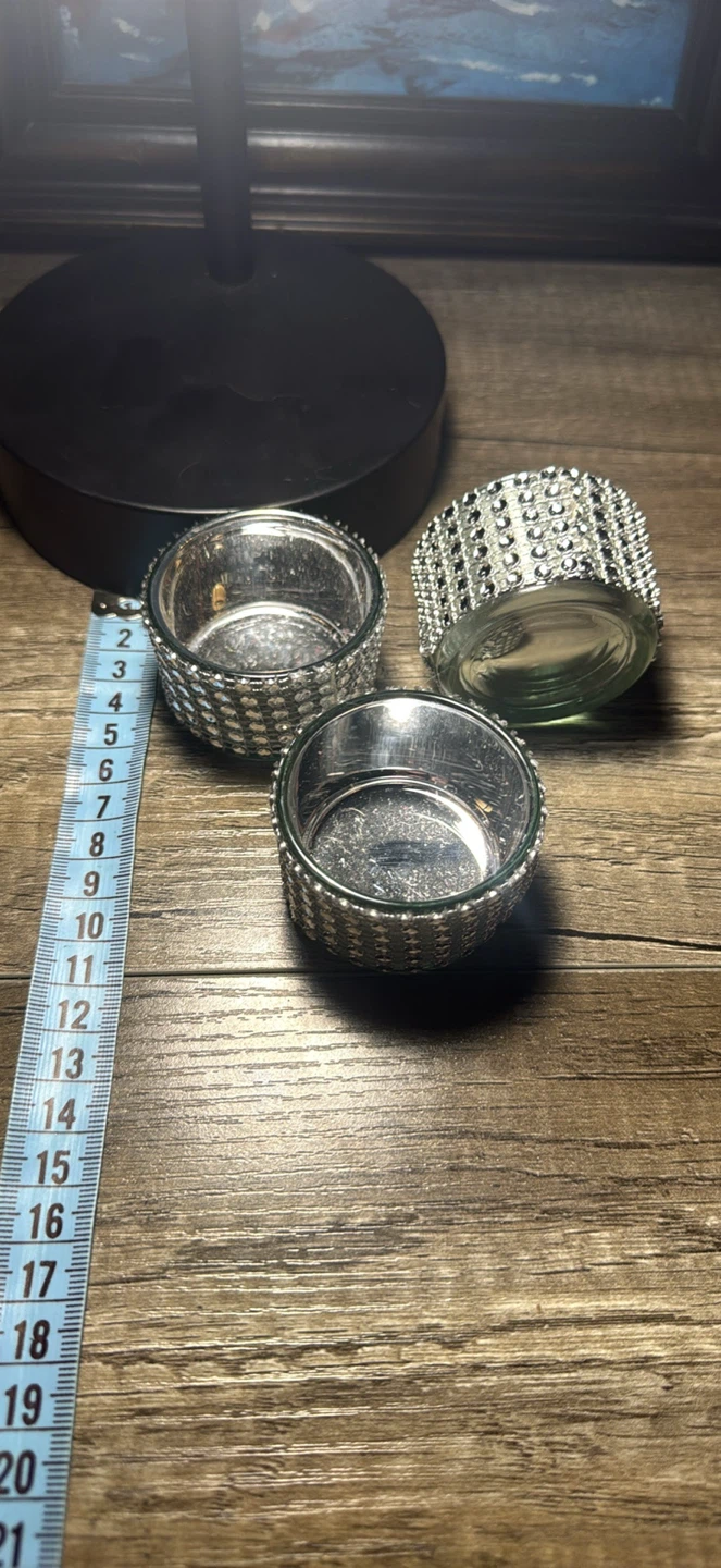Set of 3 Glass Tea Light Candle Holders