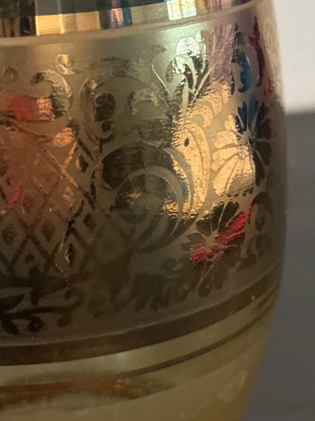 Vintage Amber Glass Decanter with Gold Detailing - photo 4