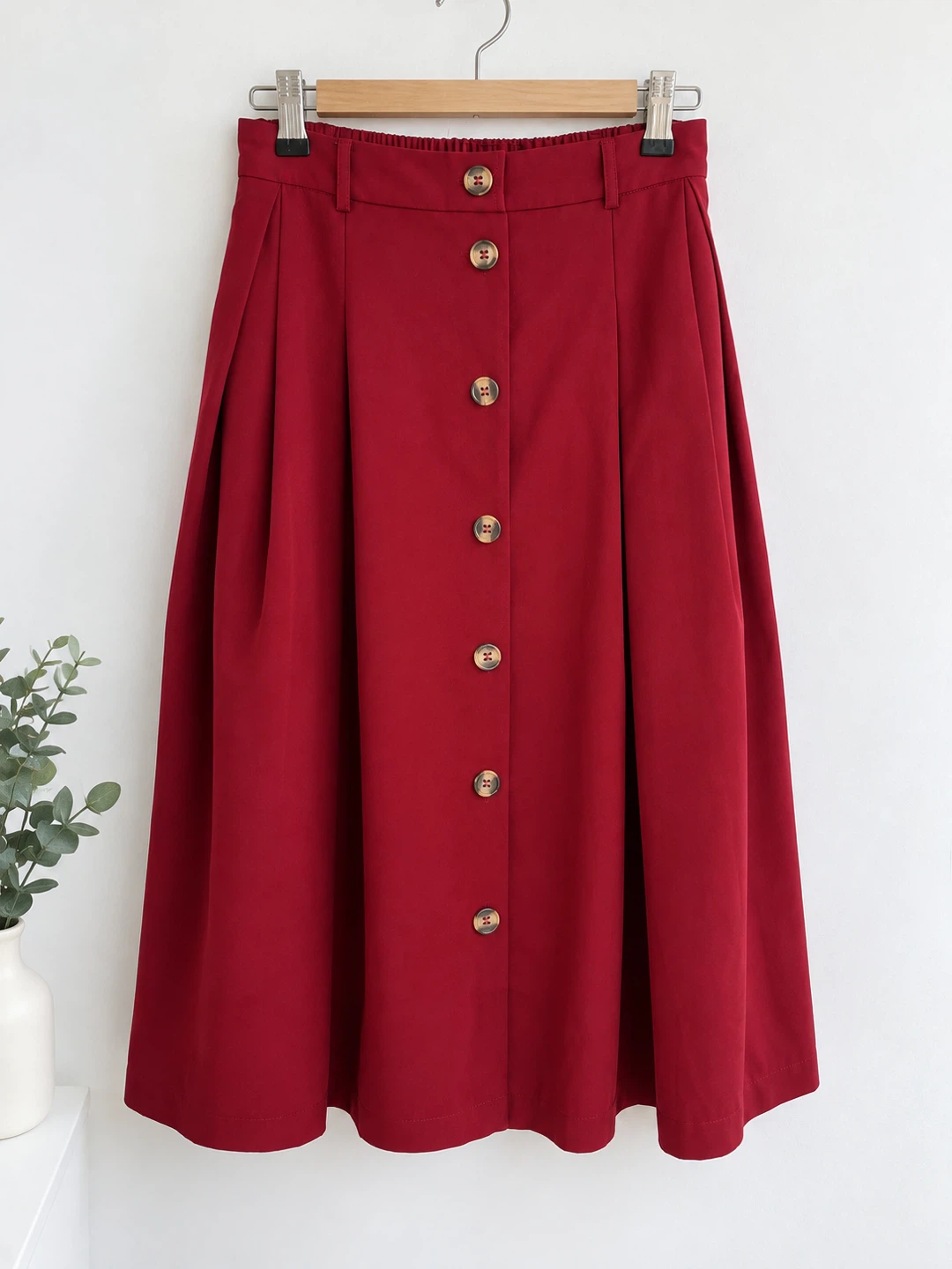 Maroon Midi Skirt - size M
