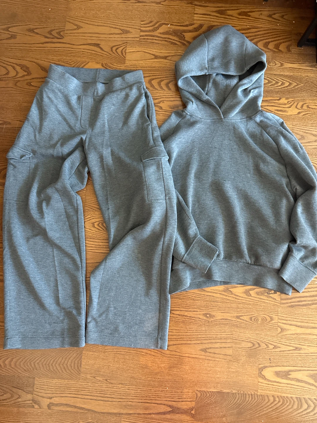 Grey Hoodie and Cargo Sweatpants Set