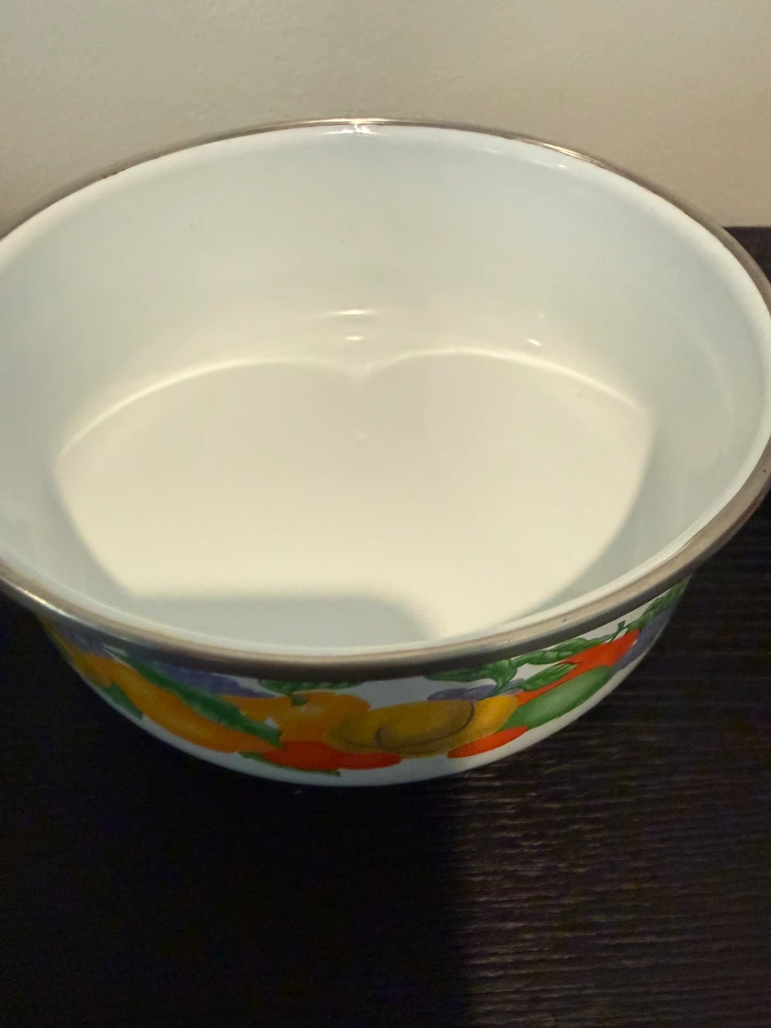 Set of 4 Vintage Enamel Fruit Print Mixing Bowls - photo 4