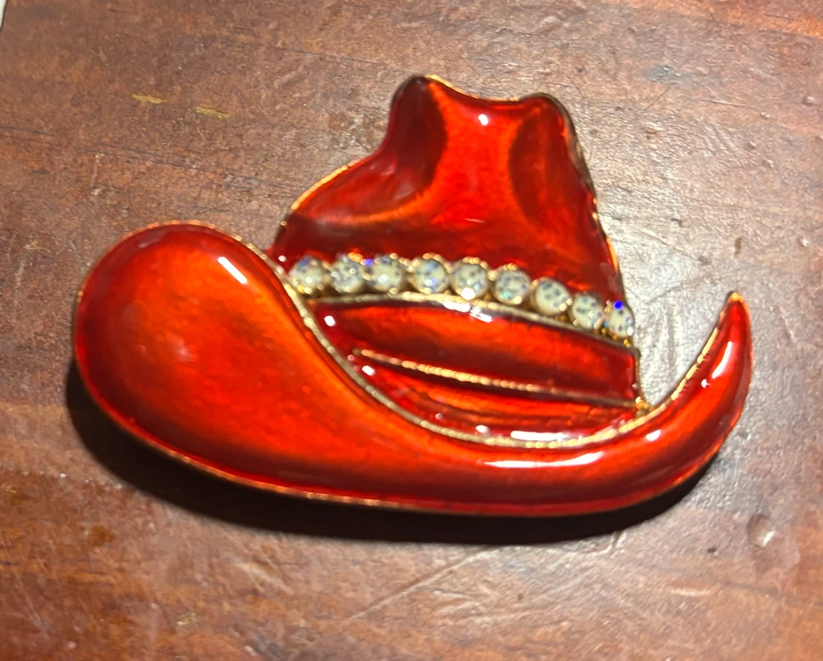 Red Cowgirl Hat Pin