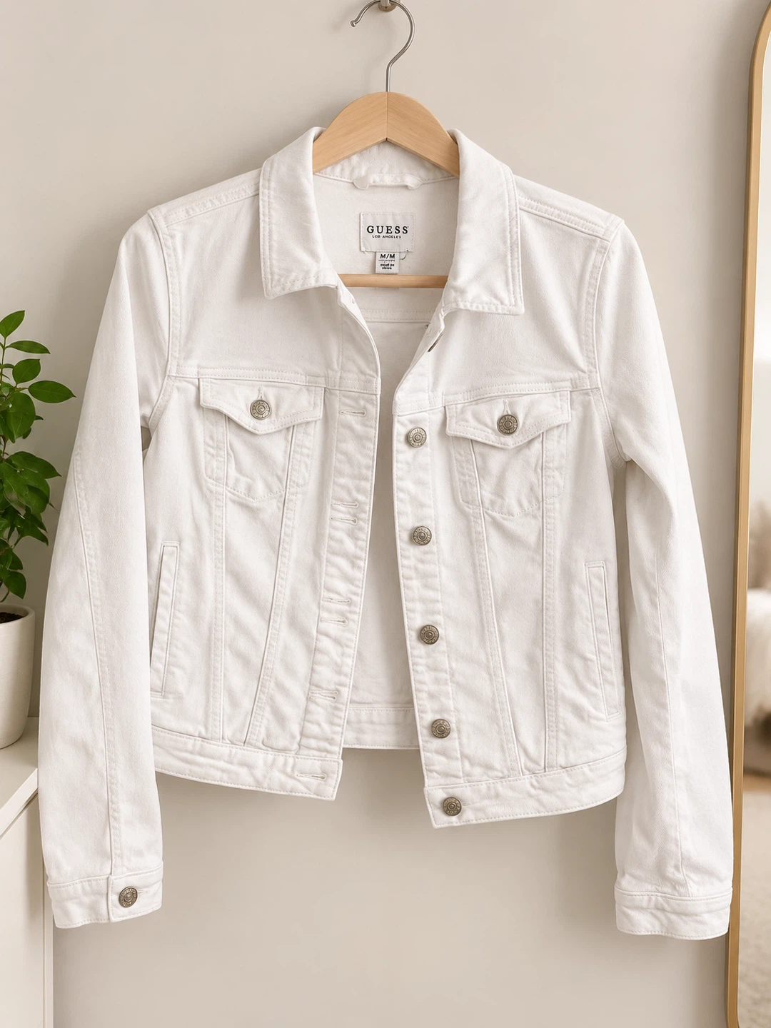 GUESS White Denim Jacket - size M