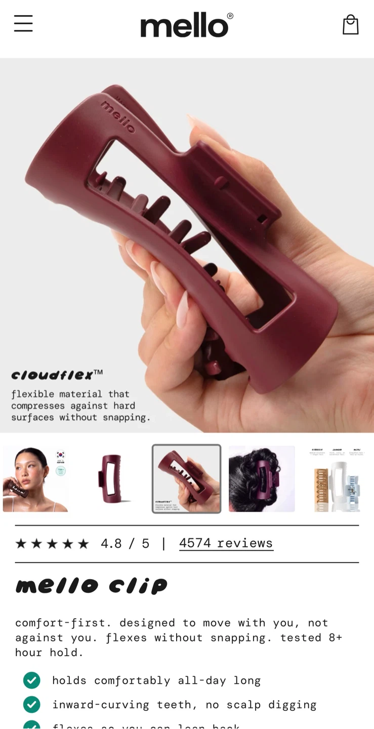 Mello Cloud Clip - Jumbo (hair claw clip) - photo 3