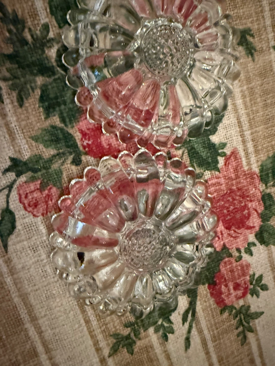 Set of 2 Vintage Clear Glass Candle Holders - photo 2