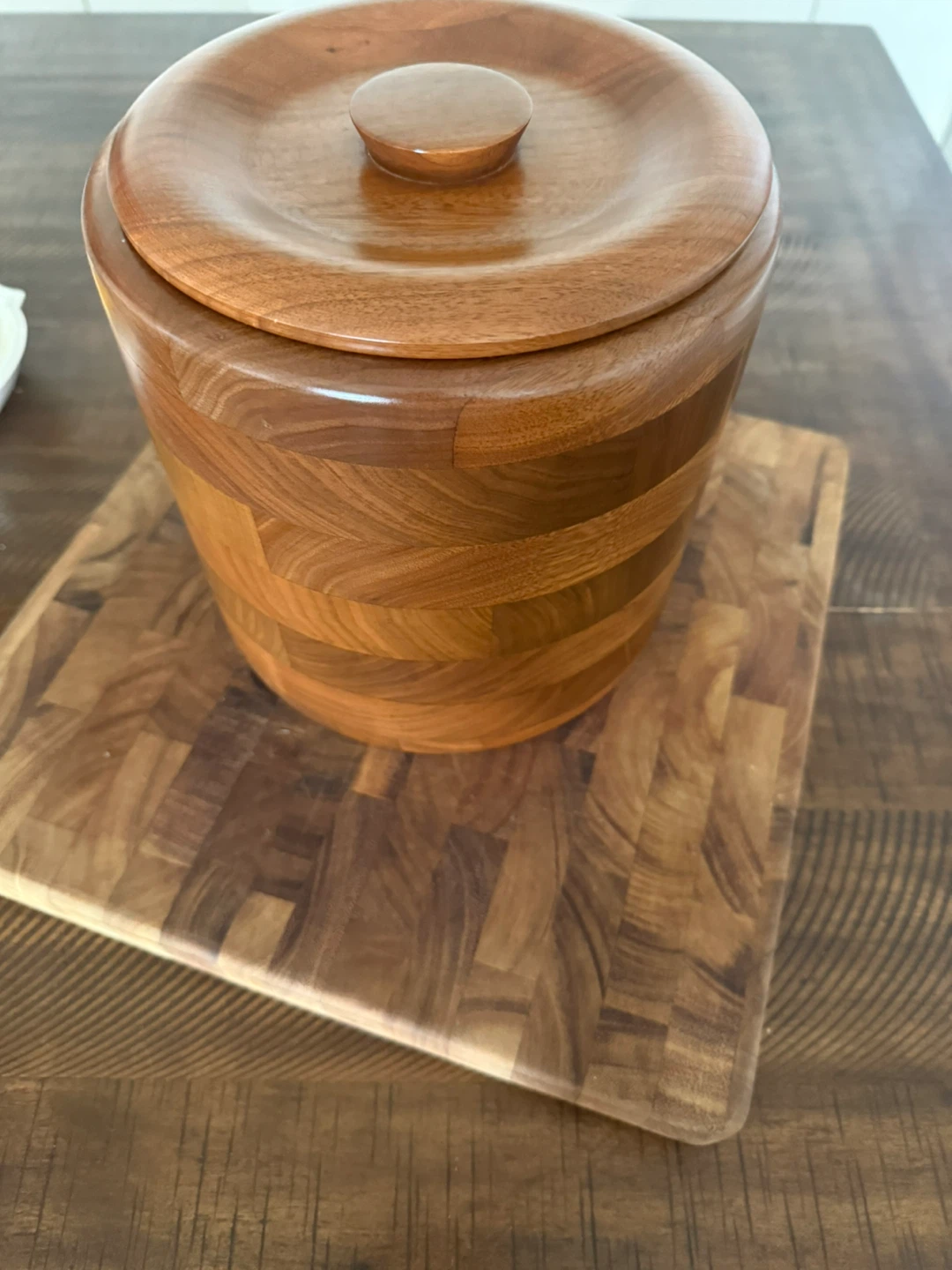 Vintage Kustom Kraft Solid Black Walnut Ice Bucket
