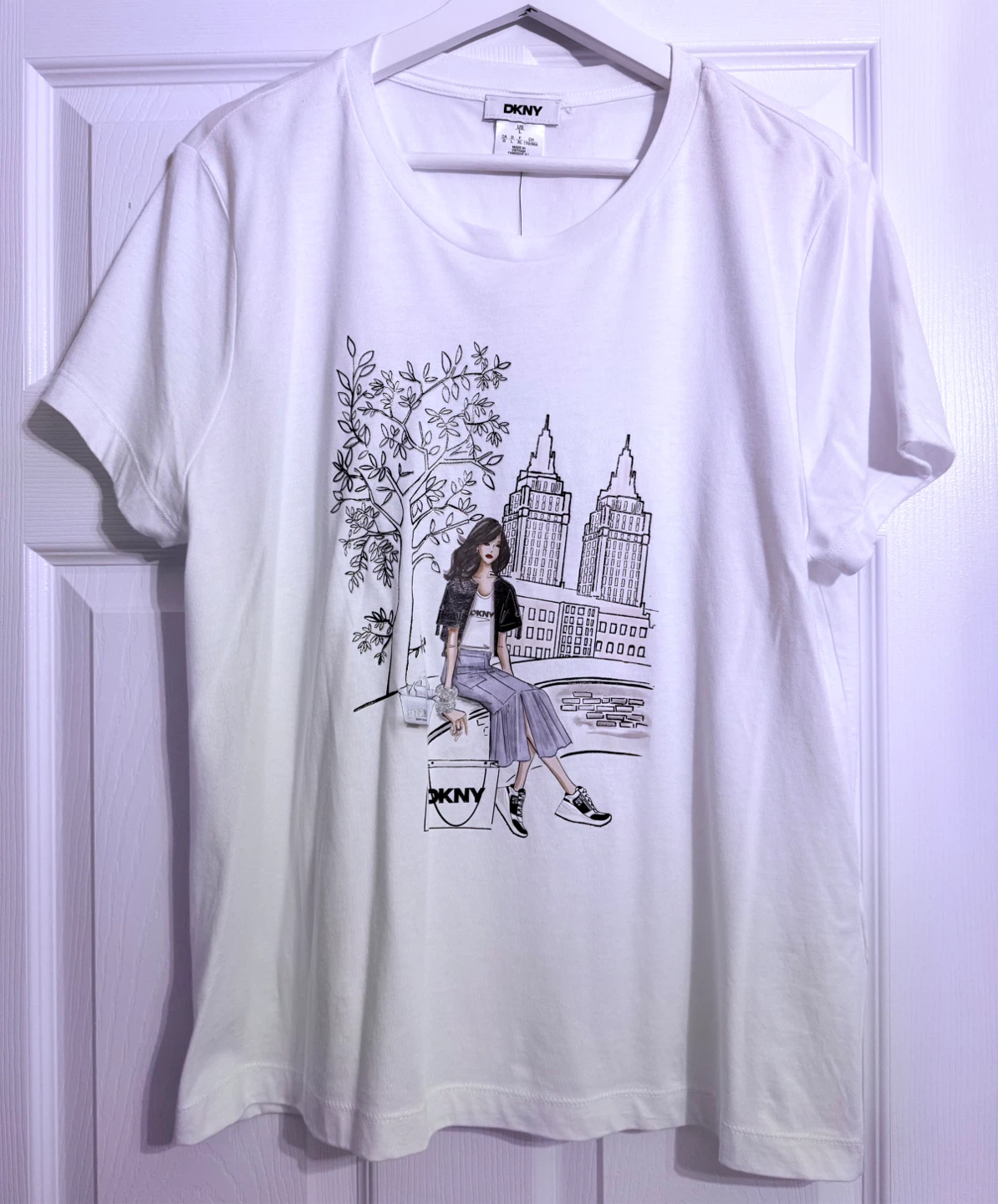 DKNY White Graphic T-Shirt - photo 2