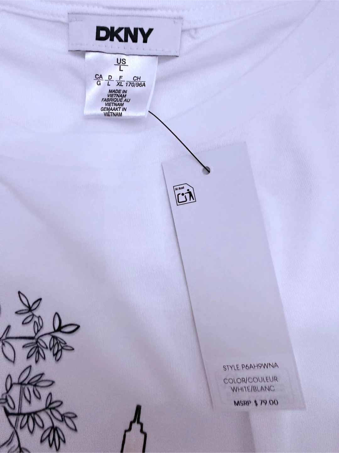 DKNY White Graphic T-Shirt - photo 5