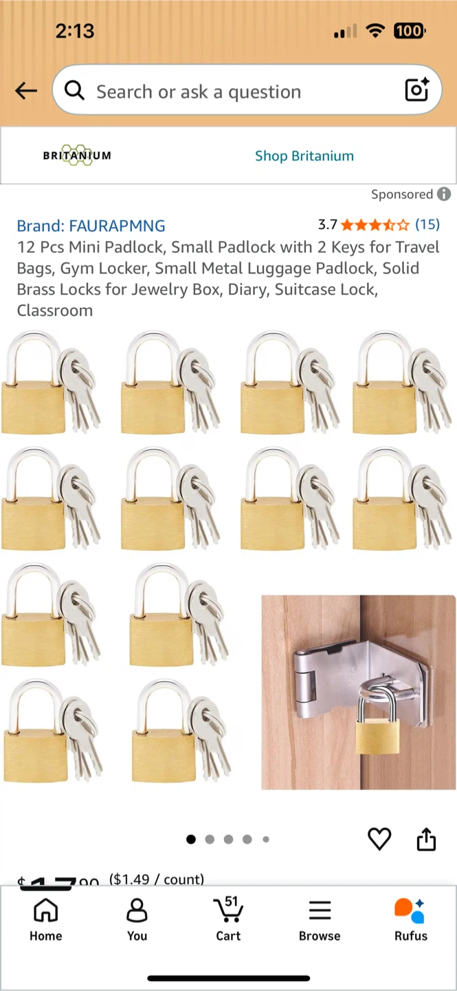 12 Piece Mini Padlock Set
