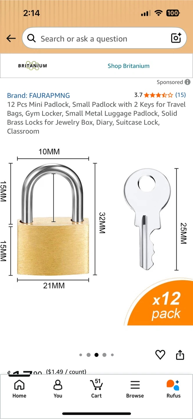 12 Piece Mini Padlock Set - photo 3