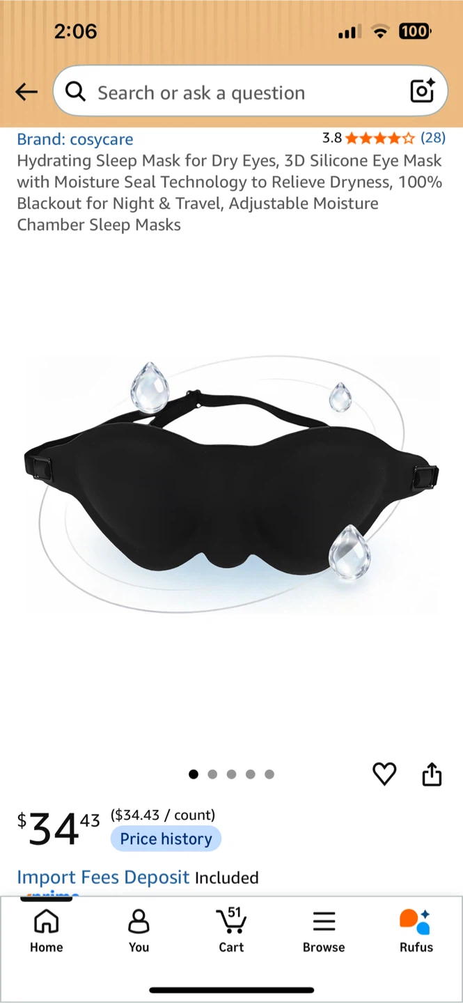 3D Silicone Hydrating Sleep Mask