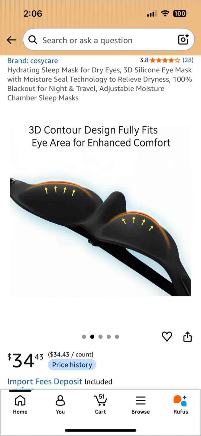 3D Silicone Hydrating Sleep Mask - photo 2