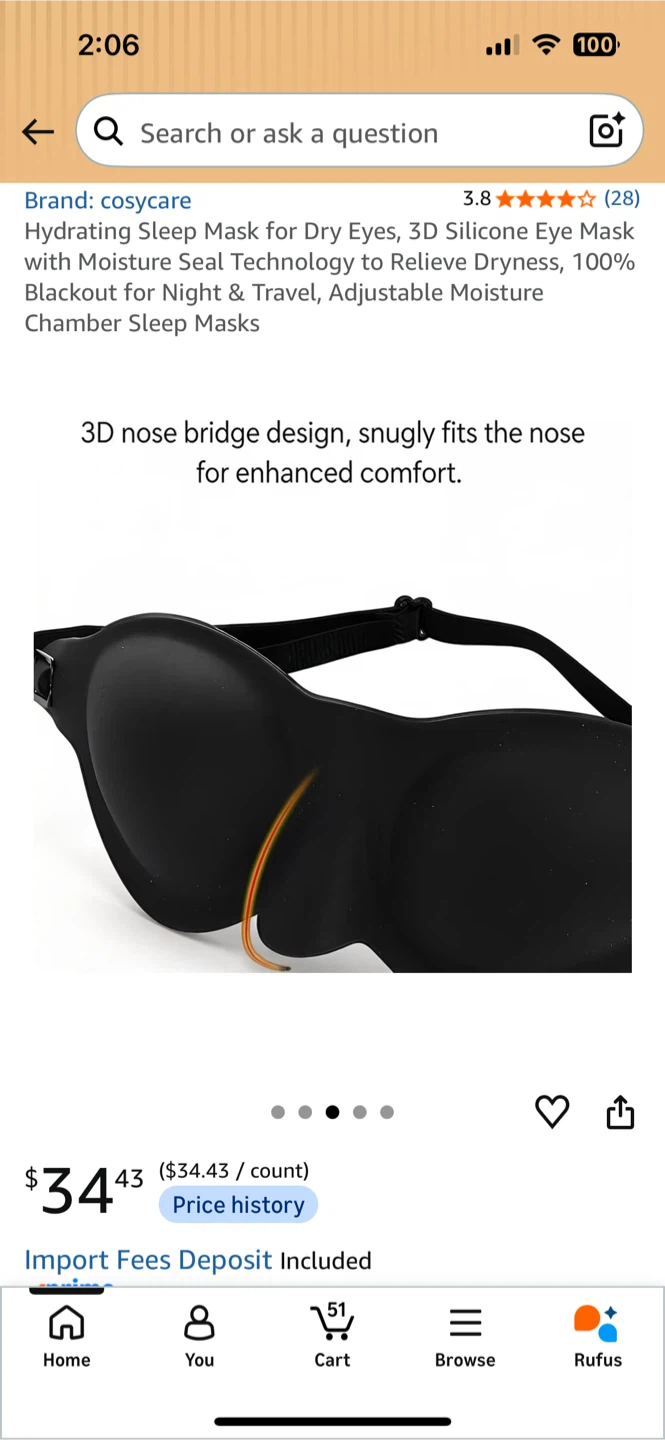 3D Silicone Hydrating Sleep Mask - photo 3