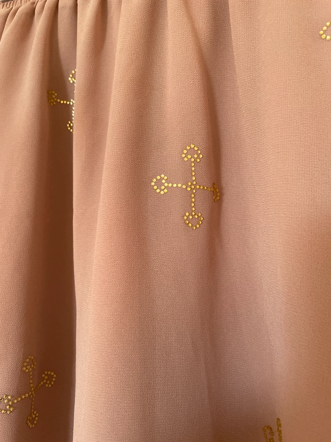 Nude Chiffon Skirt with Gold Accents - photo 3