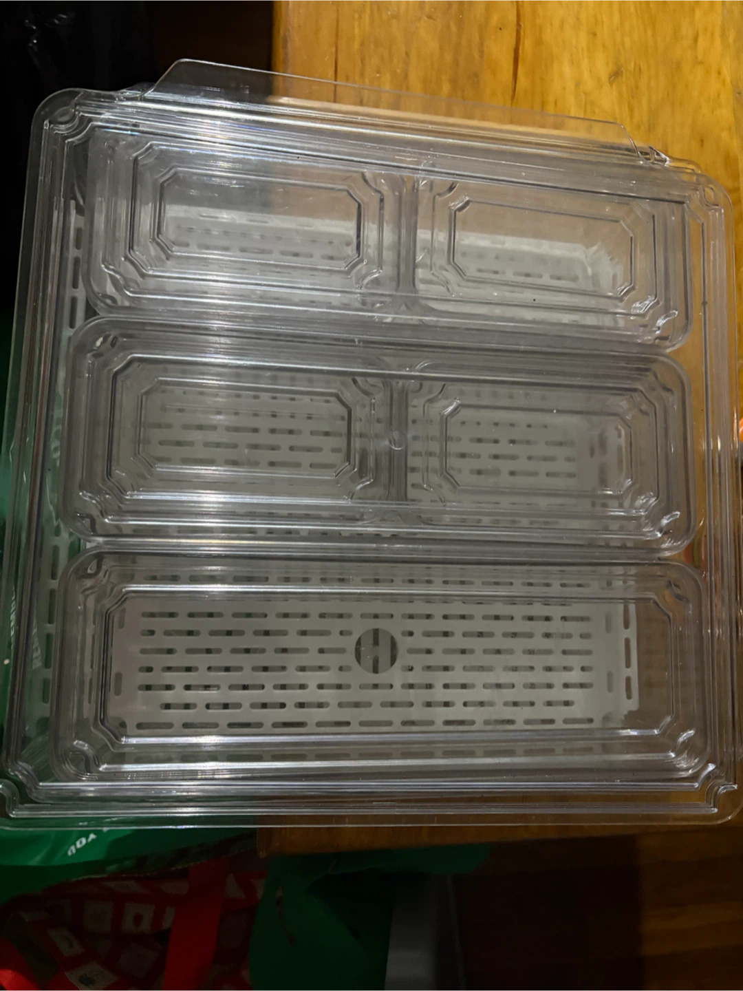 Clear Plastic Refrigerator Produce Storage Container