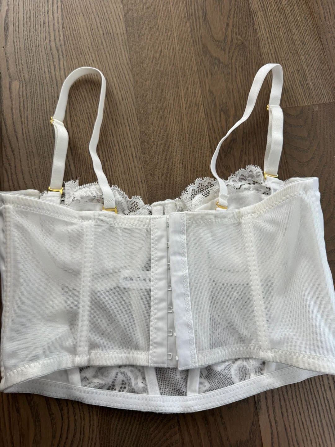 White Satin Lace Corset Top - photo 3