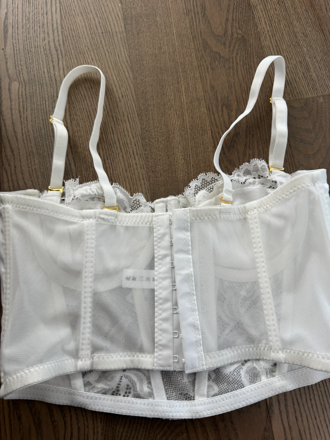 White Satin Lace Corset Top - photo 4