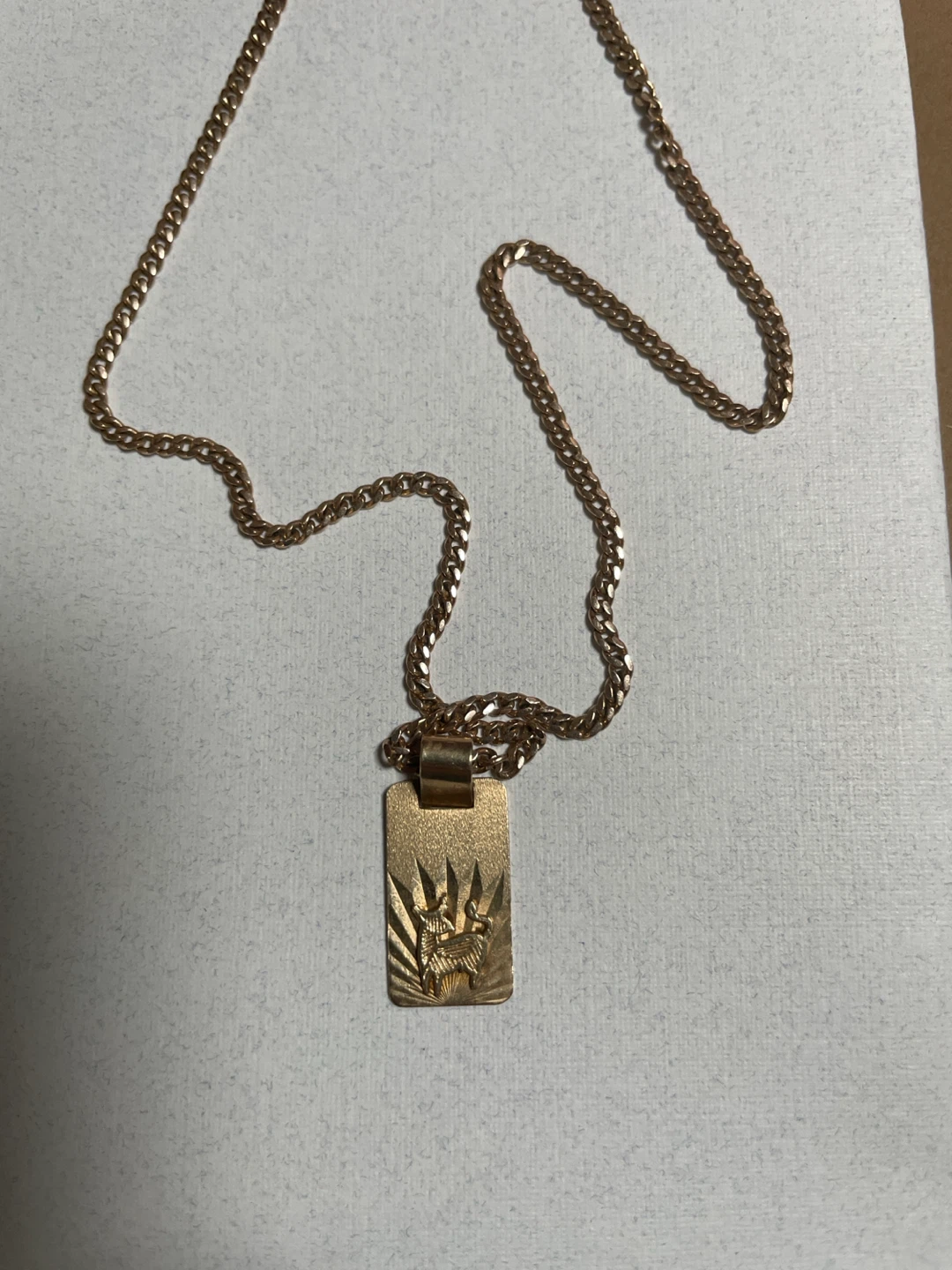 Gold Pendant with Taurus Zodiac & Chain