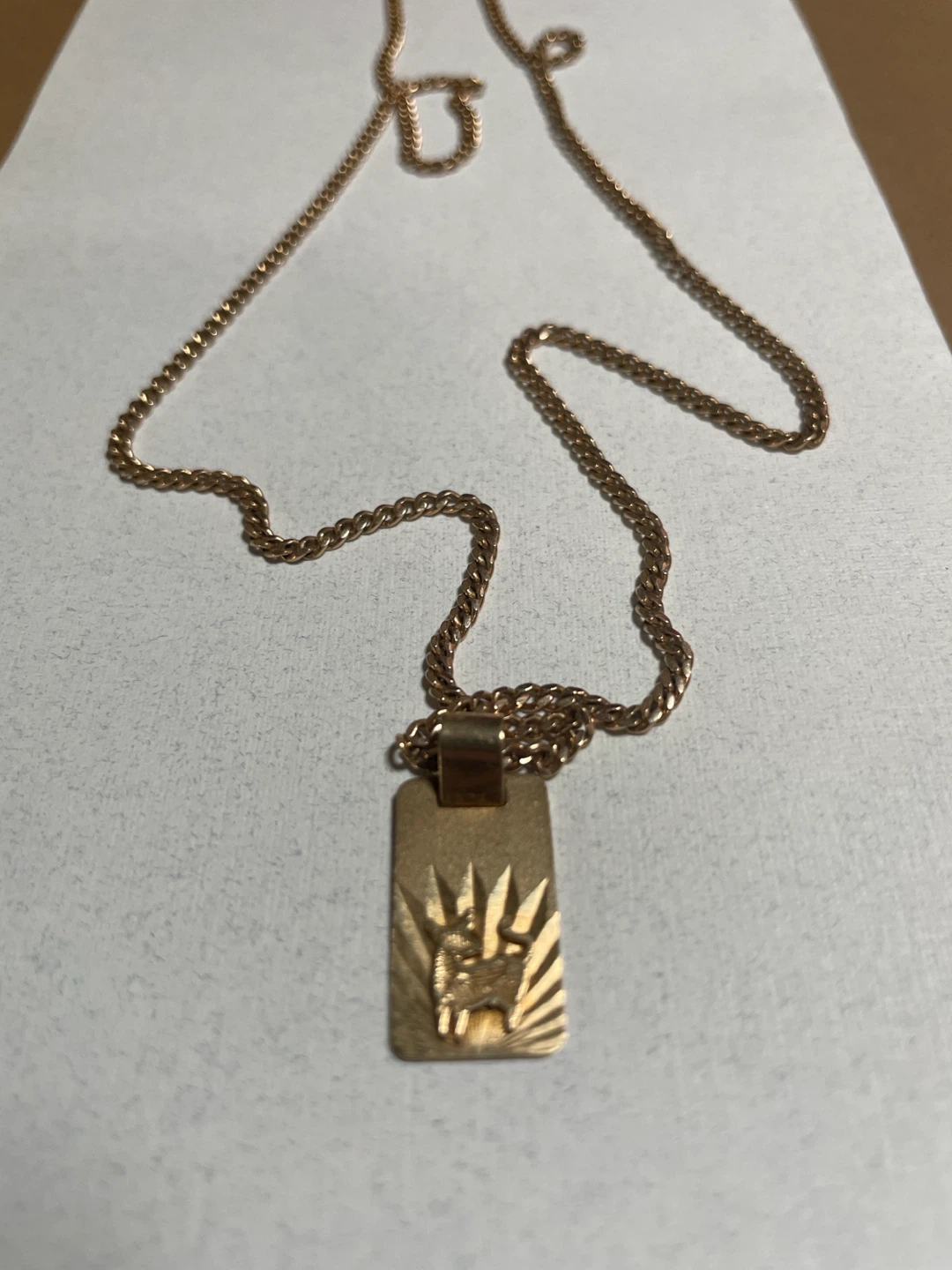 Gold Pendant with Taurus Zodiac & Chain - photo 3