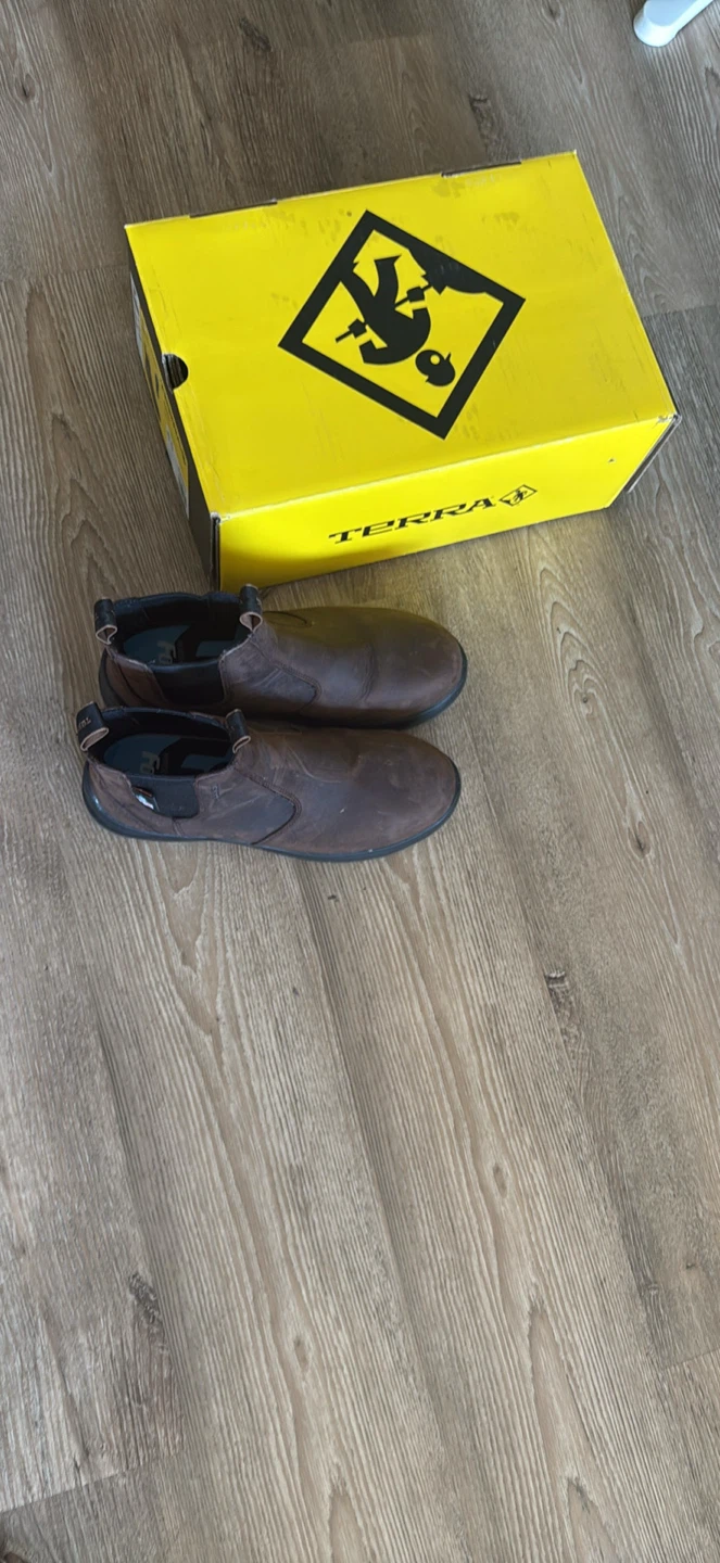 Terra Brown Leather Chelsea Work Boots