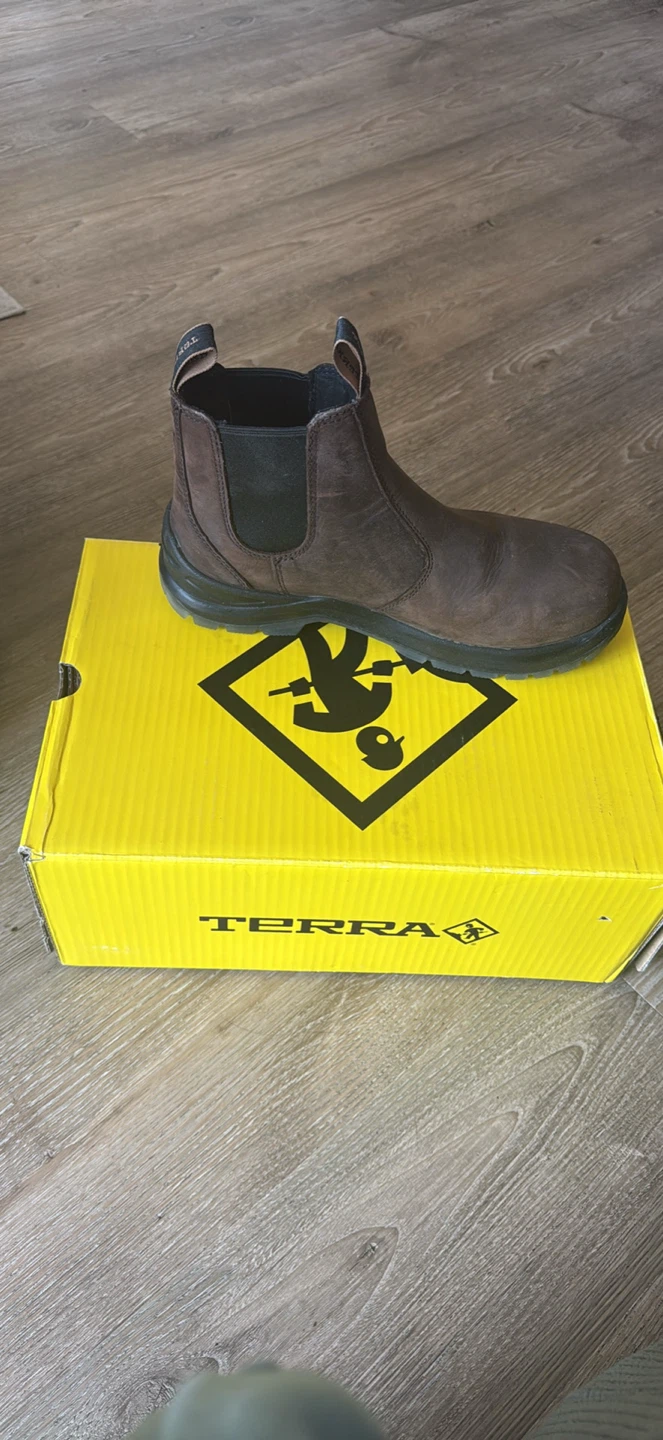 Terra Brown Leather Chelsea Work Boots - photo 2