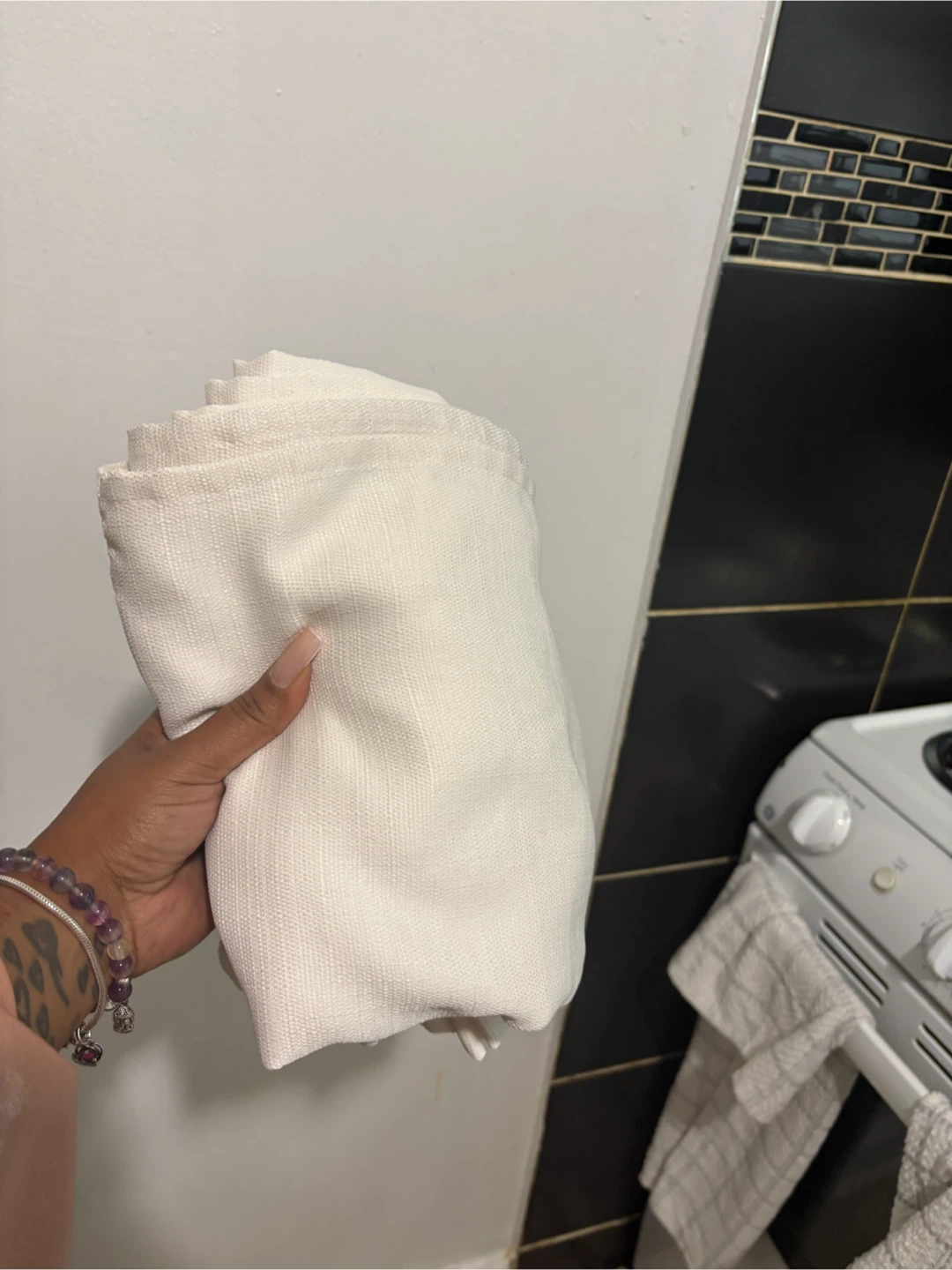 White Textured Cotton curtains
