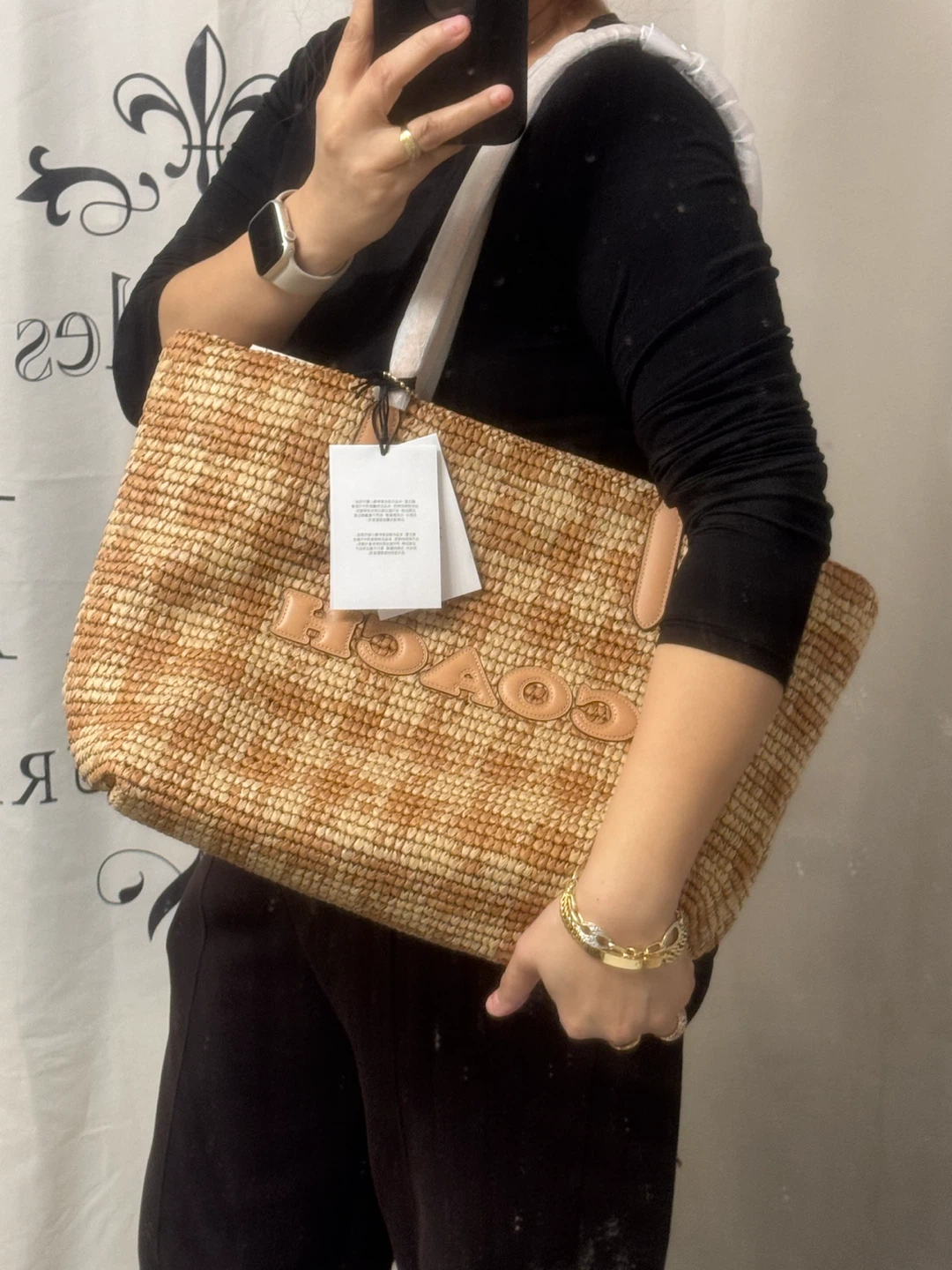 Coach Woven Straw Tote Bag