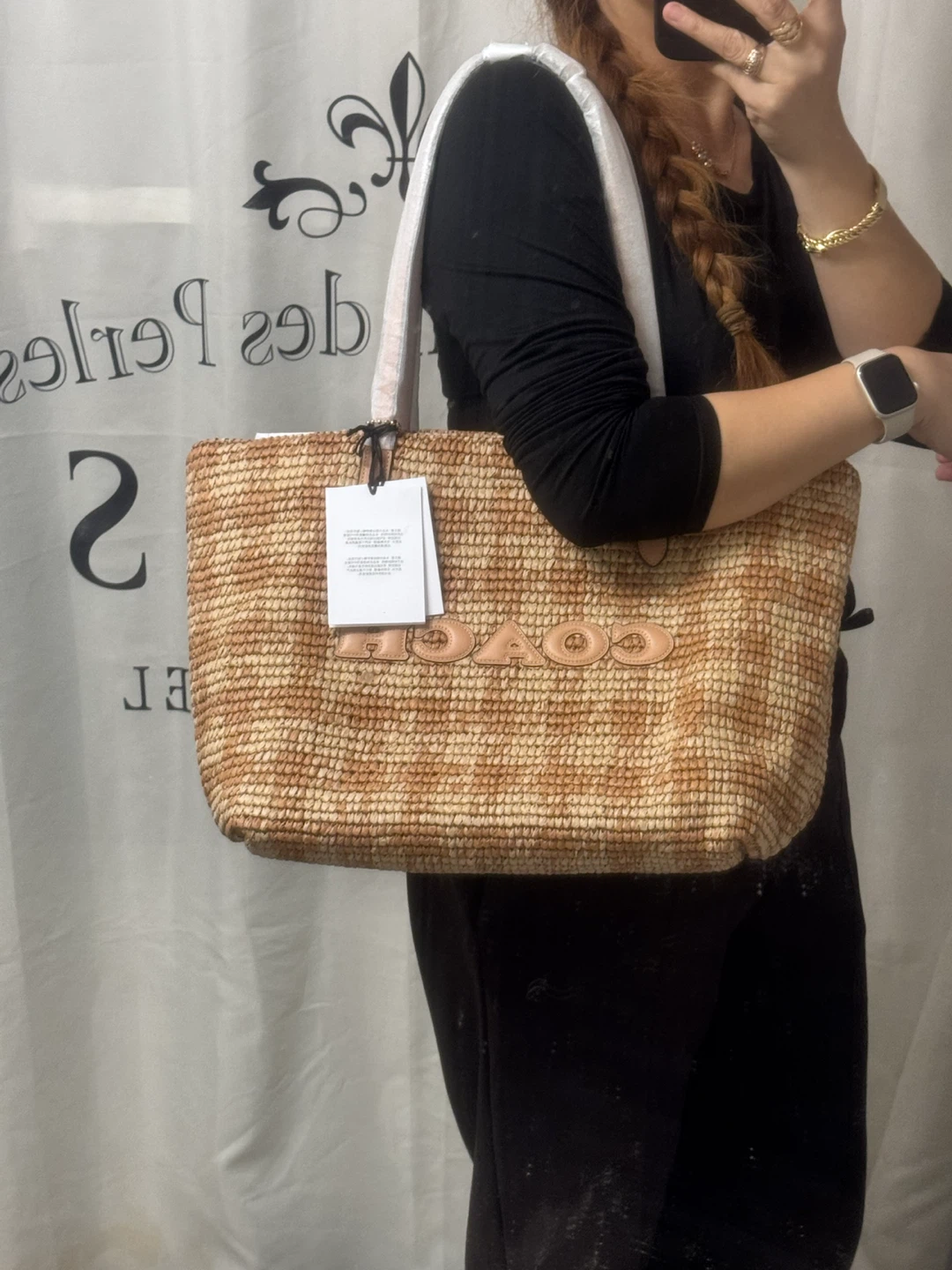 Coach Woven Straw Tote Bag - photo 2