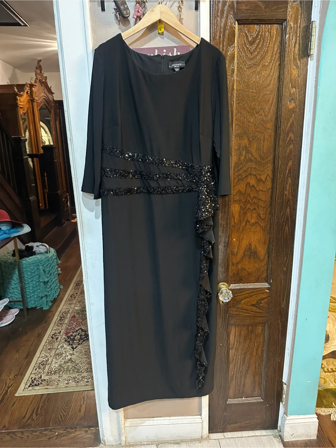 R&M Richards Black Sequin Dress Size 22W