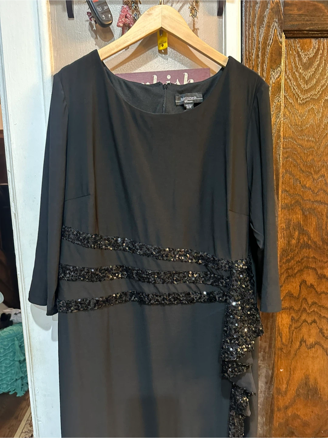 R&M Richards Black Sequin Dress Size 22W - photo 2