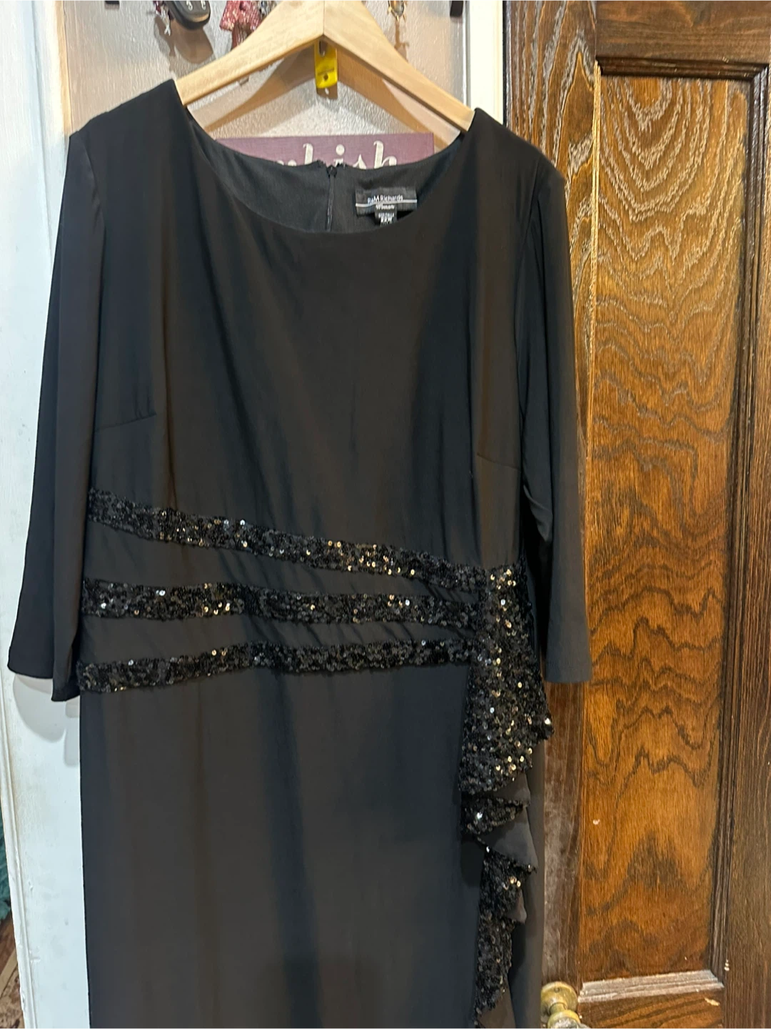 R&M Richards Black Sequin Dress Size 22W - photo 4
