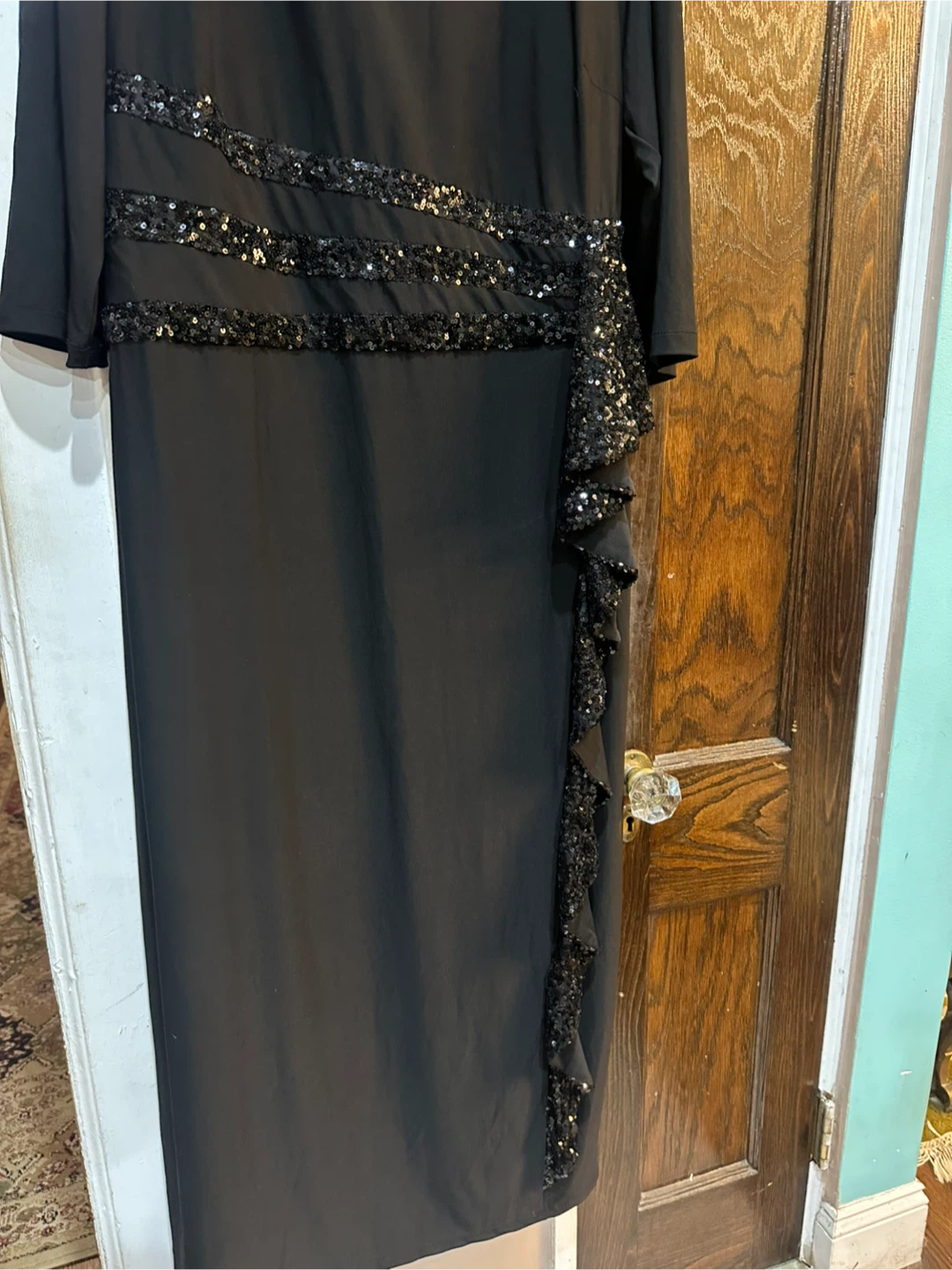 R&M Richards Black Sequin Dress Size 22W - photo 5